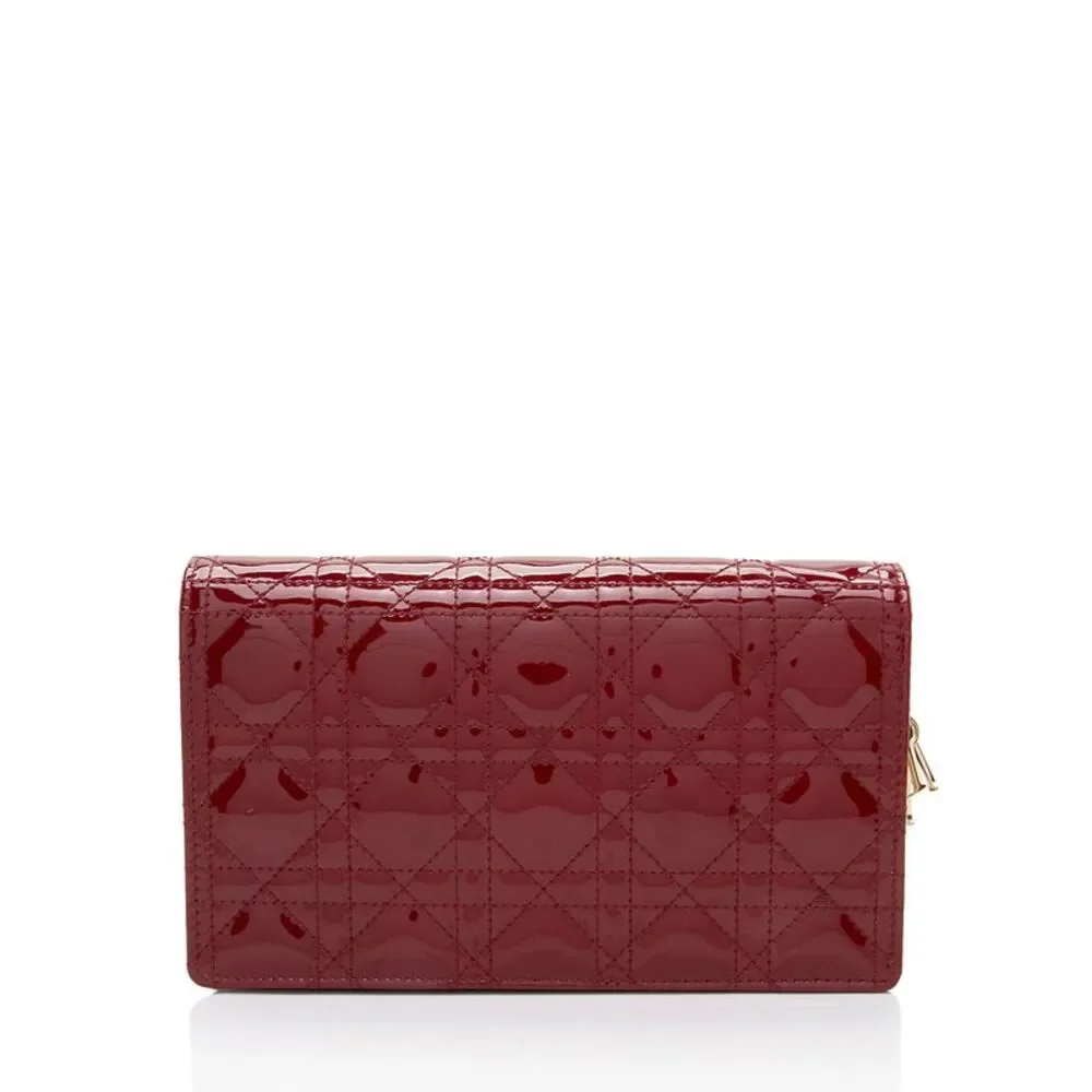Dior Patent Leather Cannage Lady Dior Wallet on Chain - Picture 3 of 9